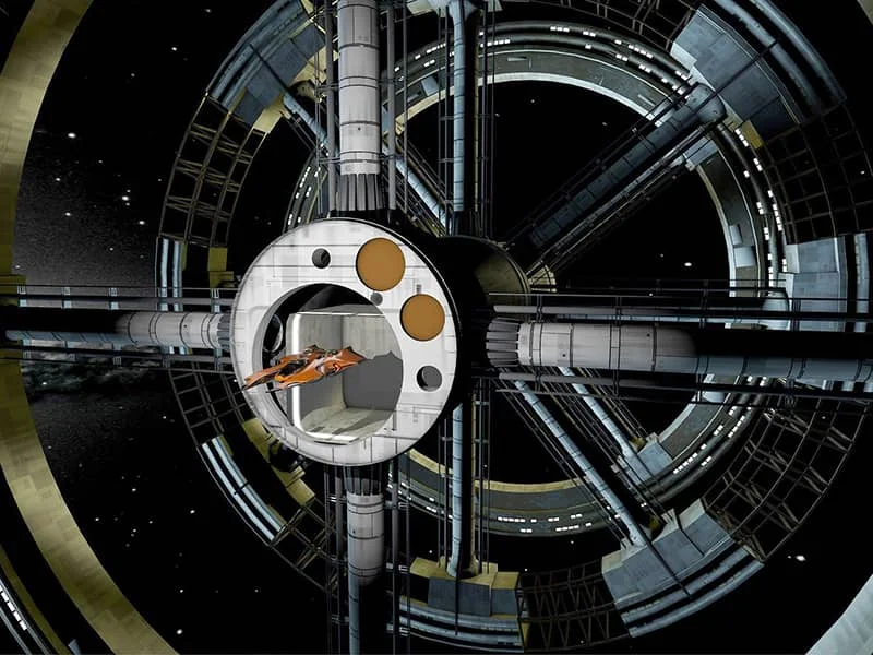 Circular scientific apparatus with a central chamber and surrounding equipment